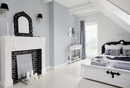 Black and white look, camera da letto, camera da letto in stile scandinavo