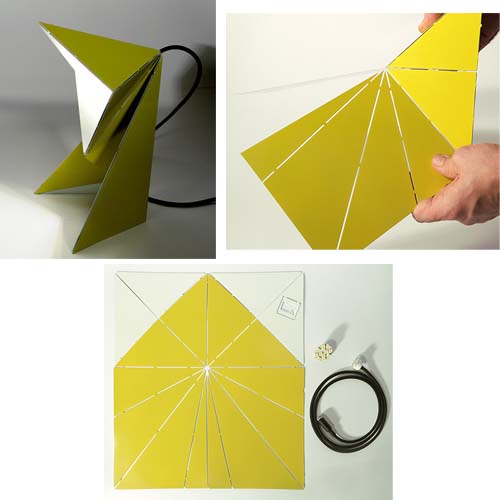 Complementi d'arredo di colore giallo: Origami Falt Lampe ideata da Mirco Kirsch
