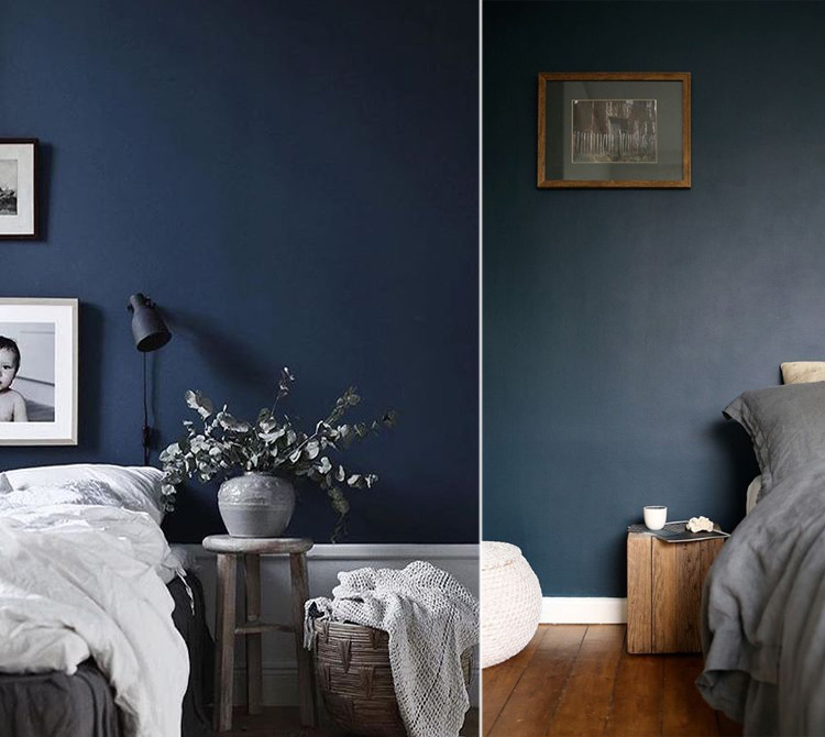 Esempi di camere da letto con le pareti di colore blu