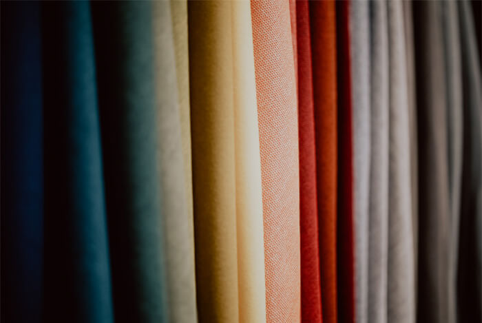 Foto di tessuti con colori di gradazione diversa